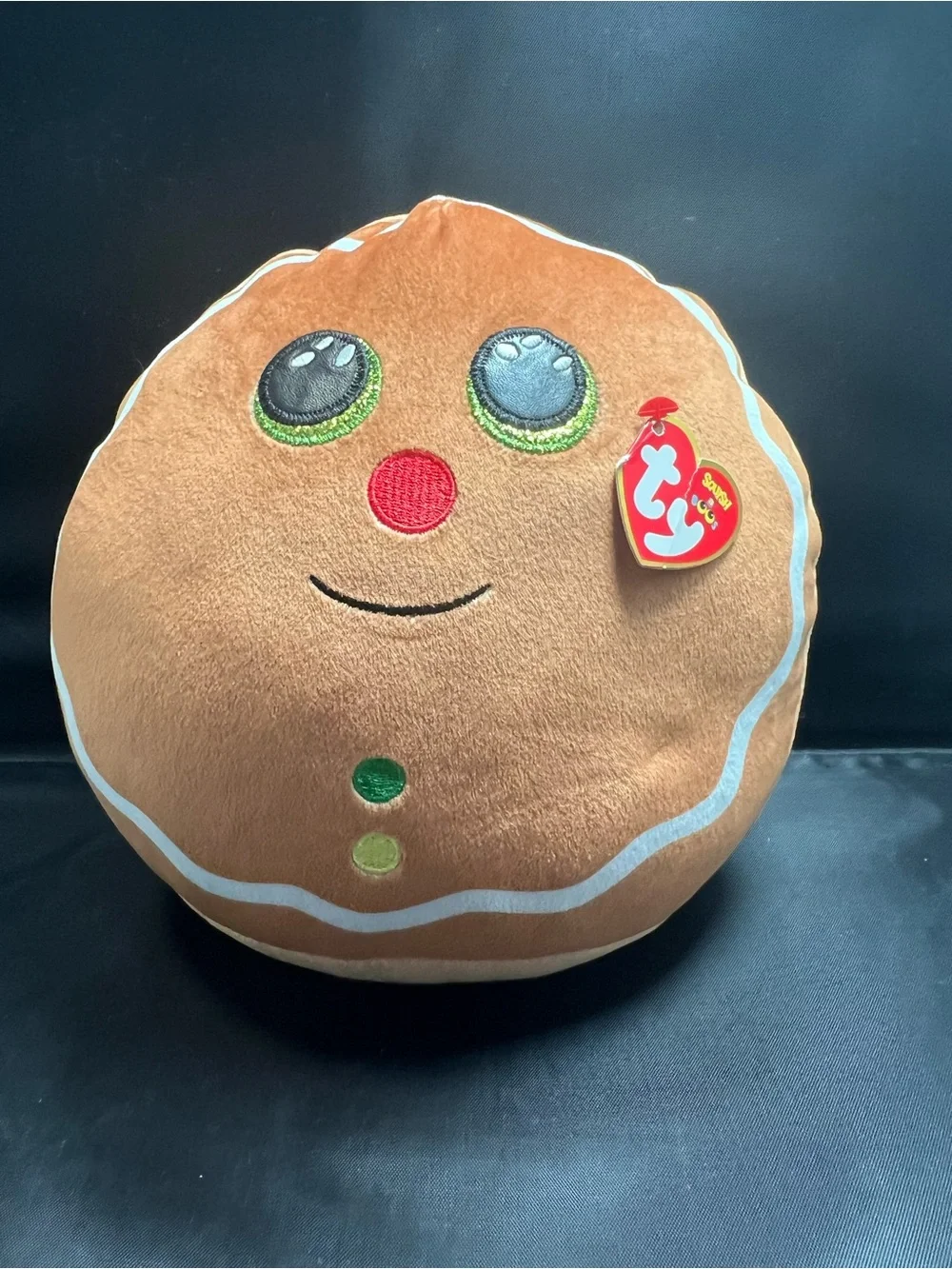 TY Squish-A-Boos Cookie Gingerbread Man Christmas Plush Pillow Soft Holiday Toy